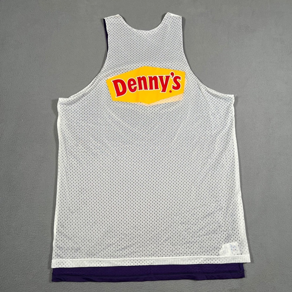 Lakers Reversible Jersey Dennys Promo NBA Basketball Sleeveless Purple White M - Picture 8 of 10